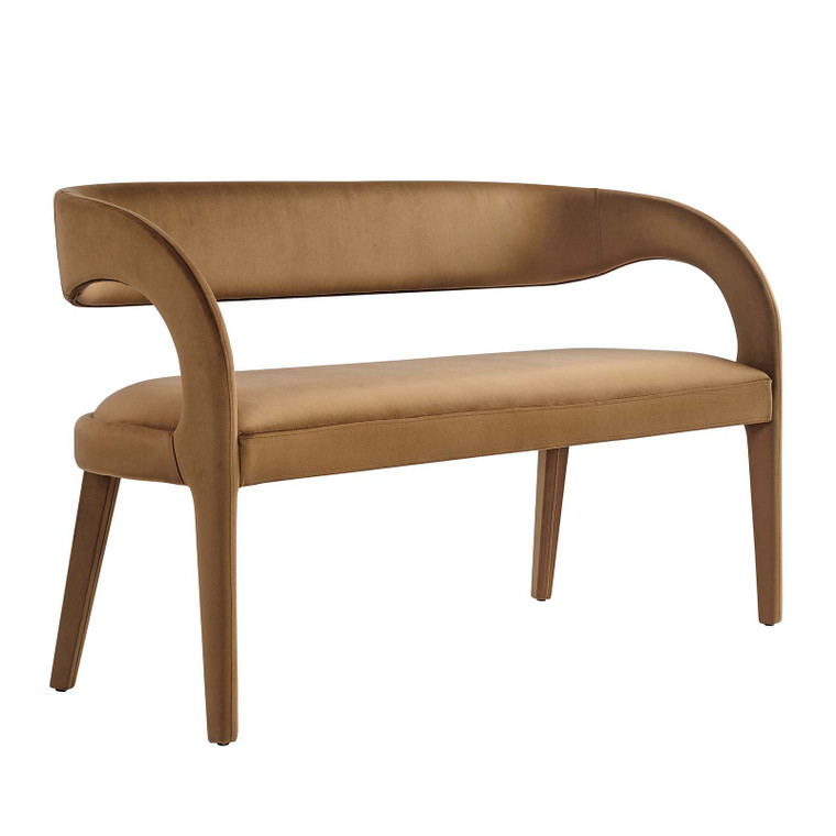 Pinnacle Performance Velvet Accent Bench - Brown EEI-6572-BRN By Modway Furniture