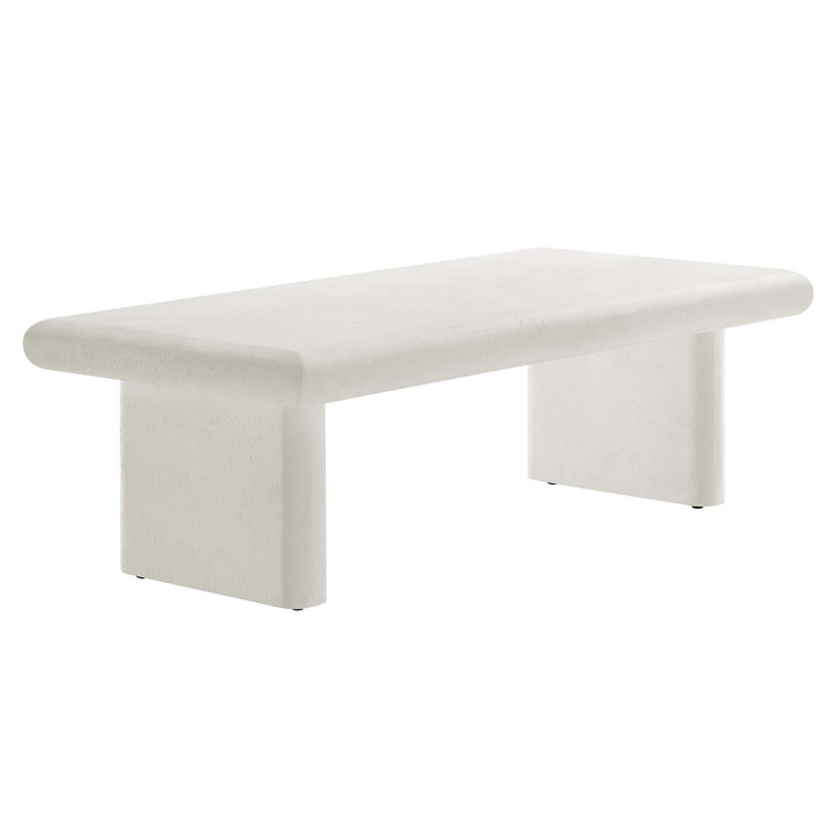 Relic Concrete Textured Coffee Table - White EEI-6578-WHI By Modway Furniture