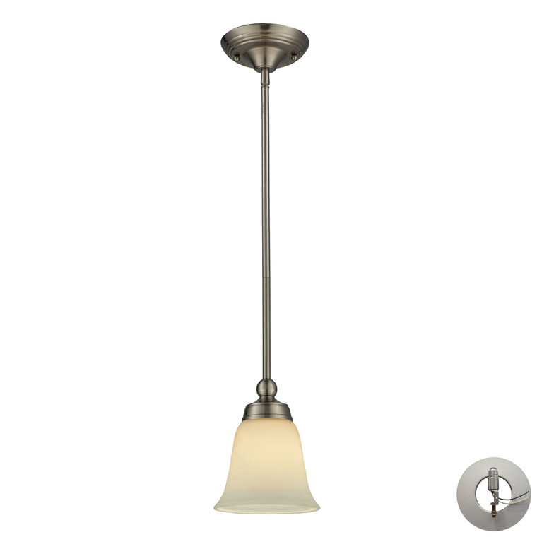 Elk Sullivan 1 Light Pendant In Brushed Nickel Includes An Adapter Kit To Allow For Easy Conversion Of A 11501/1-LA