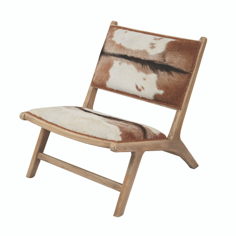 Elk Organic Modern Hairon Leather Lounger Chair 161-005OS
