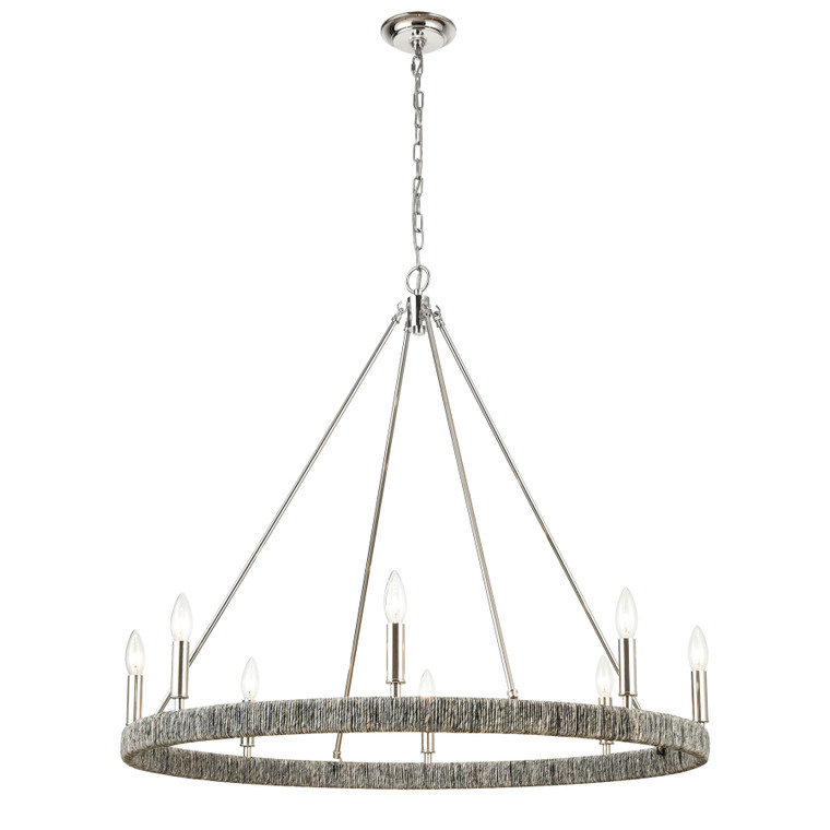 Elk Abaca 36'' Wide 8-Light Chandelier - Polished Nickel 32516/8