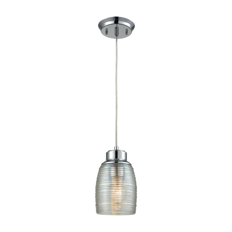 Elk Muncie 5'' Wide 1-Light Pendant - Polished Chrome With Clear Spun Glass 46206/1