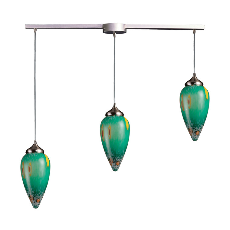 Elk Lacrima Collection 3 Light Linear Bar In Emerald Glass 503-3L-EM