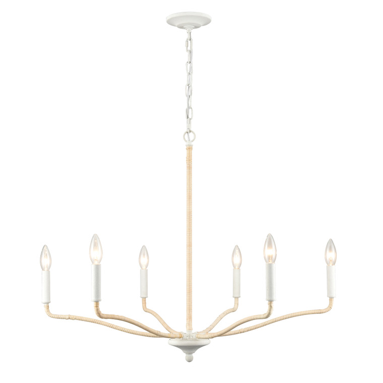 Elk Breezeway 31'' High 6-Light Chandelier - White Coral 52278/6