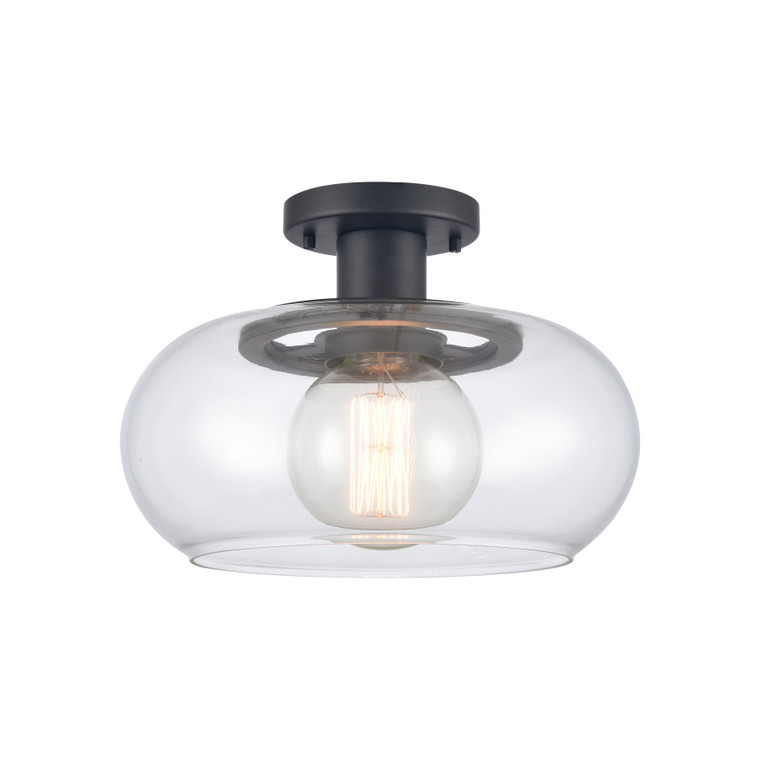 Elk Clement 13'' Wide 1-Light Semi Flush Mount - Matte Black 89774/1