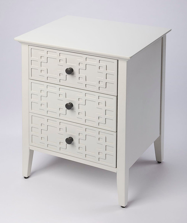 Butler Kinsley Glossy White 3-Drawer Accent Chest 5249304