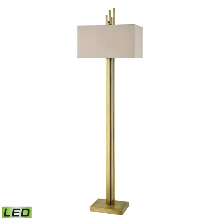 Elk Azimuth 69'' High 2-Light Floor Lamp - Antique Brass - Includes Led Bulbs D3939-LED
