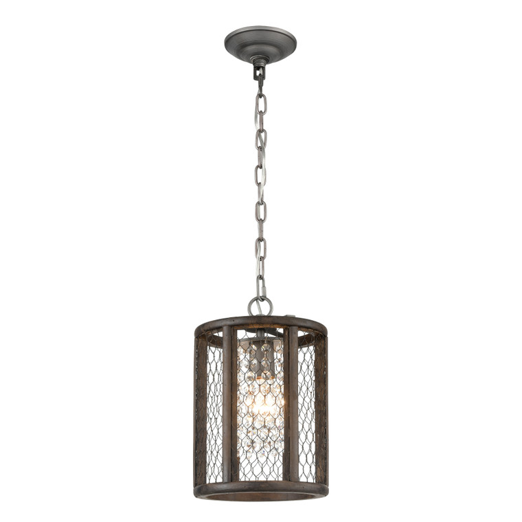 Elk Renaissance Invention 8'' Wide 1-Light Mini Pendant - Weathered Zinc D4327