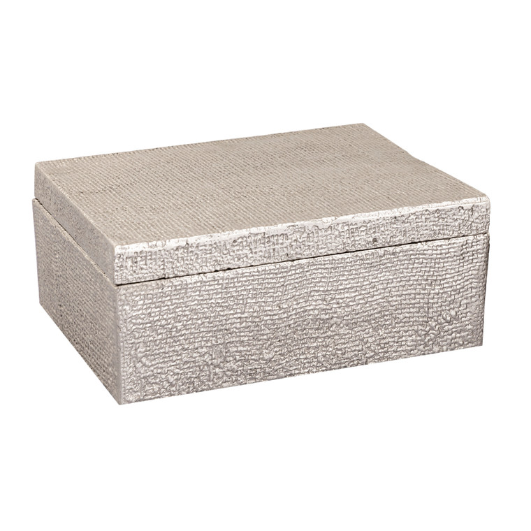 Elk Square Linen Texture Box - Large Nickel H0807-10665