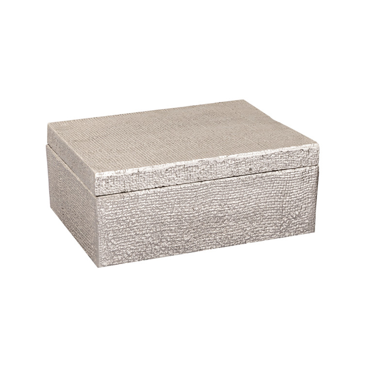 Elk Square Linen Texture Box - Small Nickel H0807-10666