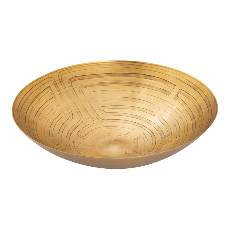 Elk Maze Etched Centerpiece Bowl - Brass H0807-10674