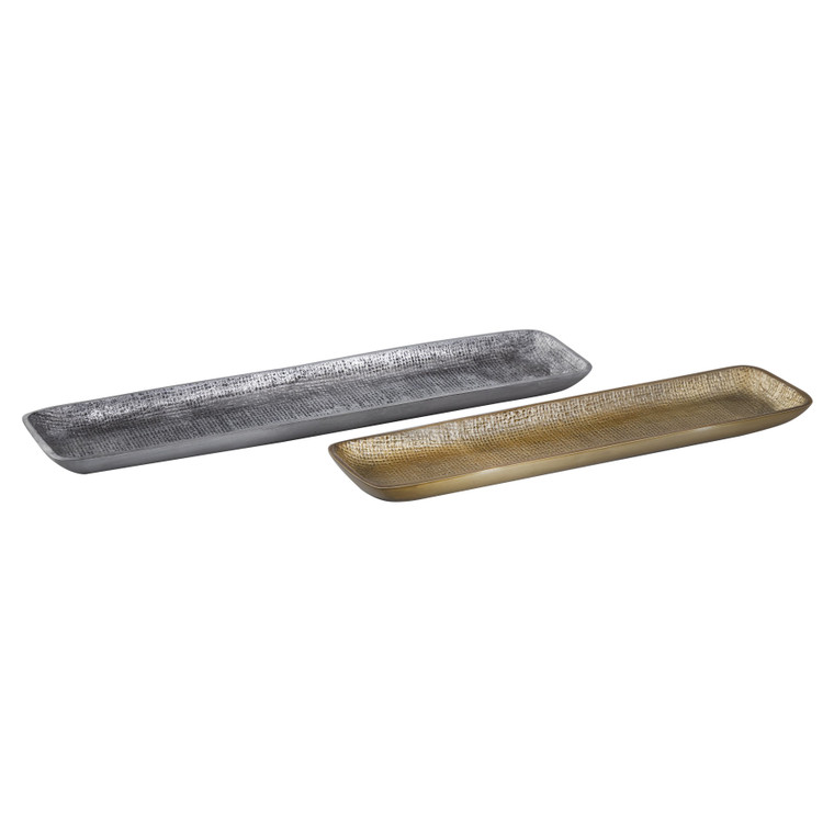 Elk Louk Tray - Set Of 2 Silver And Brass H0807-9245/S2