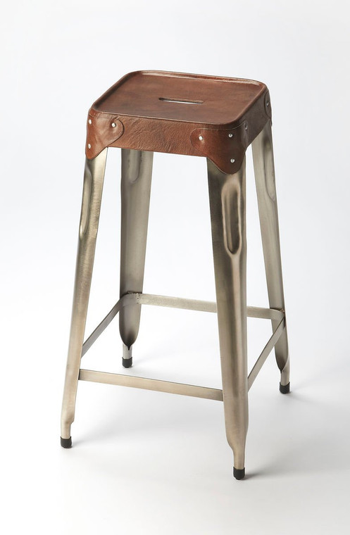 Butler Connor Iron & Leather Barstool 6134344