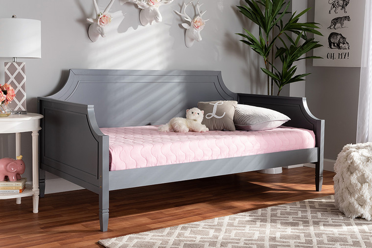Baxton Studio Mariana Classic And Traditional Grey Finished Wood Full Size Daybed Mariana-Grey-Daybed-Full