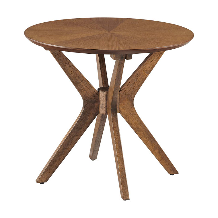 Crossroads 24" Round Wood Side Table EEI-6558-WAL By Modway Furniture