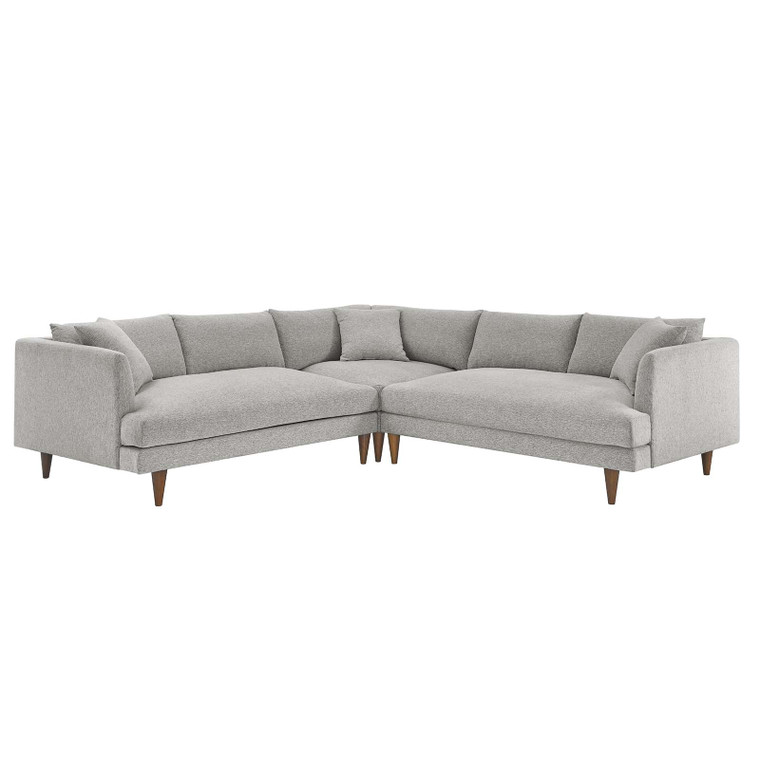 Zoya Down Filled Overstuffed 3 Piece Sectional Sofa EEI-6613-HLG By Modway Furniture
