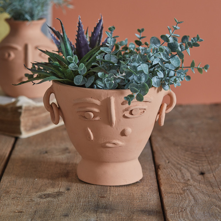 CTW Home Abstract Face Terra Cotta Planter 460411