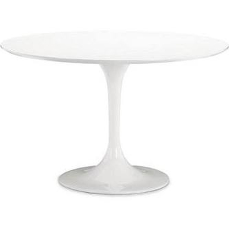 42" White Fiberglass Tulip Lippa Dining Table FMI1149 by Fine Mod C&M3