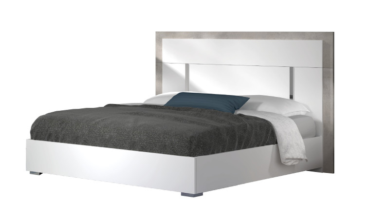 J&M Ada Premium King Bed In Cemento/Bianco Opac 17448-K