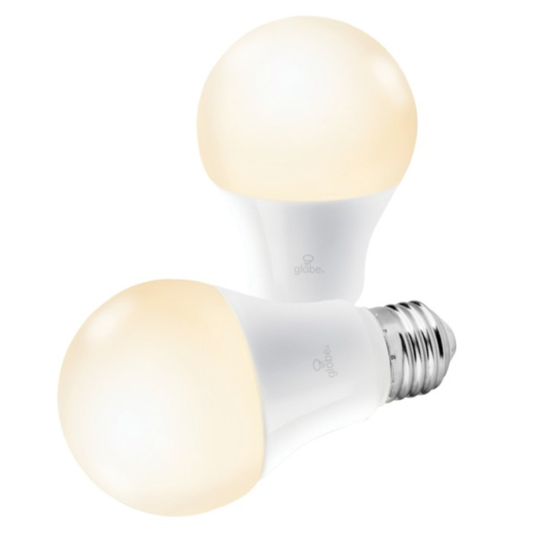 A19-Shape E26-Base Wi-Fi(R) Smart Dimmable Soft-White 60-Watt-Equivalent Frosted Led Light Bulbs, 2 Pack GLOB34209 By Petra