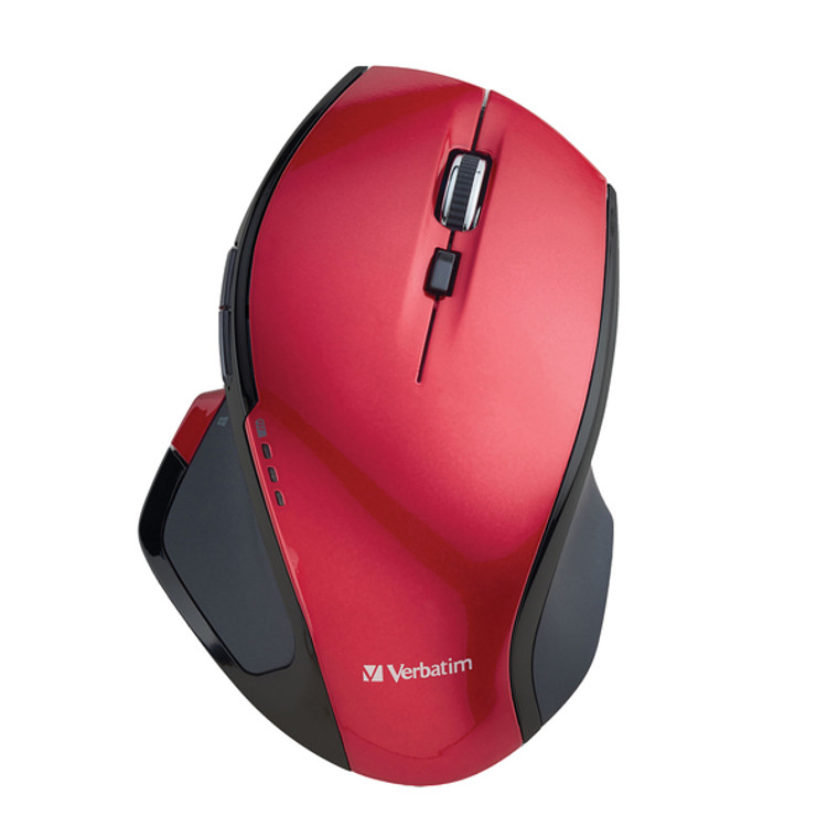 Cordless Deluxe Blue-Led Computer Mouse, Ergonomic, 8 Buttons, 2.4 Ghz (Red) VTM99021 By Petra