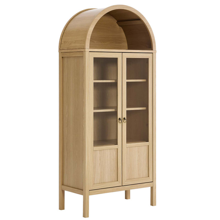 Tessa Tall Arched Storage Display Cabinet - Oak EEI-6638-OAK By Modway Furniture