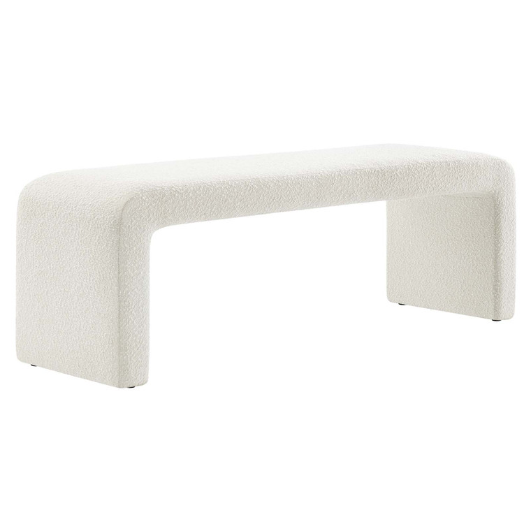 Simba Boucle Fabric Waterfall Long Bench - Ivory EEI-6736-IVO By Modway Furniture