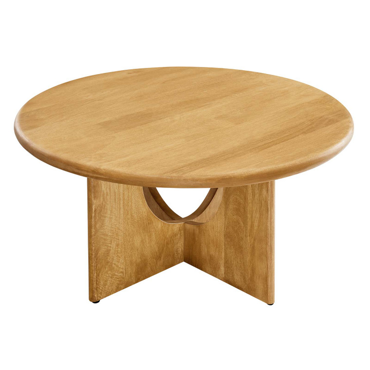 Rivian Round 34" Coffee Table - Oak EEI-6594-OAK By Modway Furniture