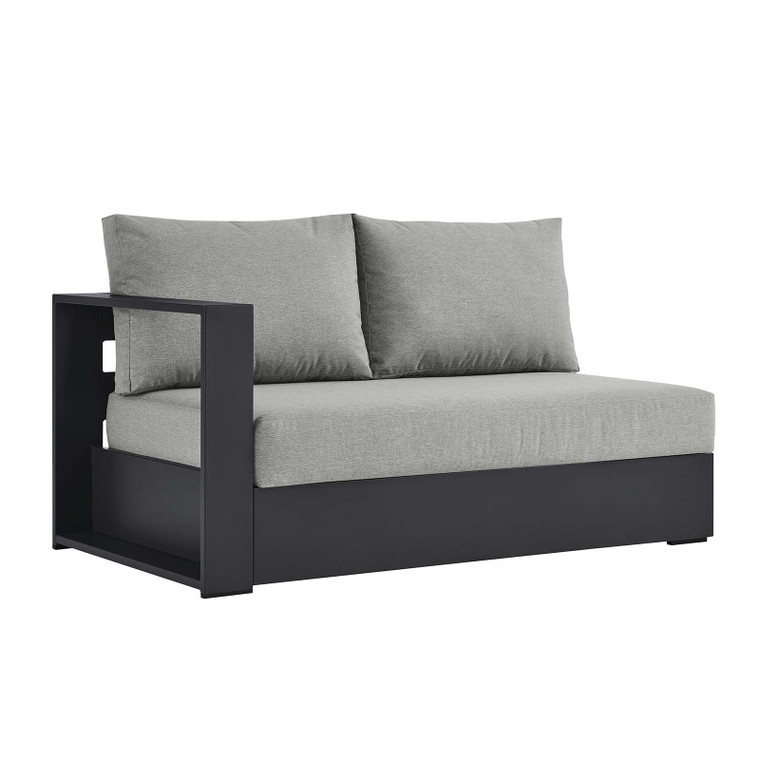 Tahoe Outdoor Patio Powder-Coated Aluminum Modular Left-Facing Loveseat - Gray Gray EEI-6629-GRY-GRY By Modway Furniture