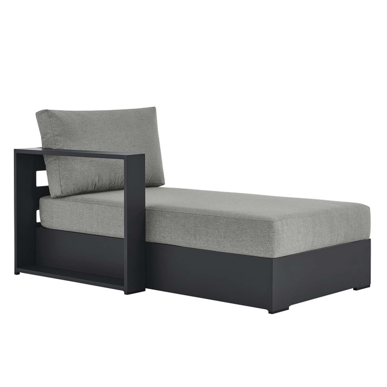 Tahoe Outdoor Patio Powder-Coated Aluminum Modular Left-Facing Chaise Lounge - Gray Gray EEI-6632-GRY-GRY By Modway Furniture