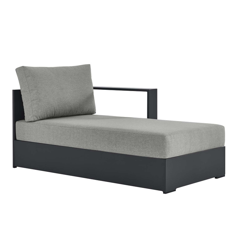 Tahoe Outdoor Patio Powder-Coated Aluminum Modular Right-Facing Chaise Lounge - Gray Gray EEI-6633-GRY-GRY By Modway Furniture