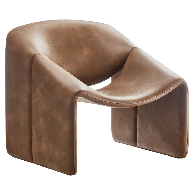 Vivi Vegan Leather Accent Chair - Brown EEI-6768-BRN By Modway Furniture
