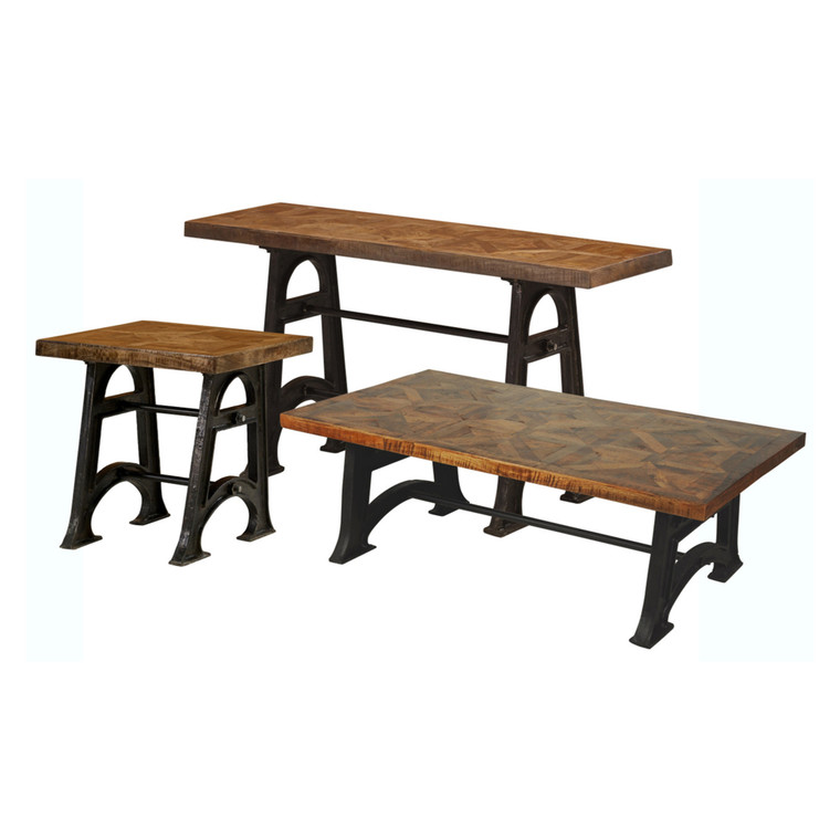 AFD Home 12023289 Mango Wood Industrial Coffee Table Set Of 3
