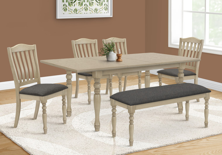 Monarch 78" Rectangular Transitional 18" Extension Panel Dining Table - Wood Legs I 1391