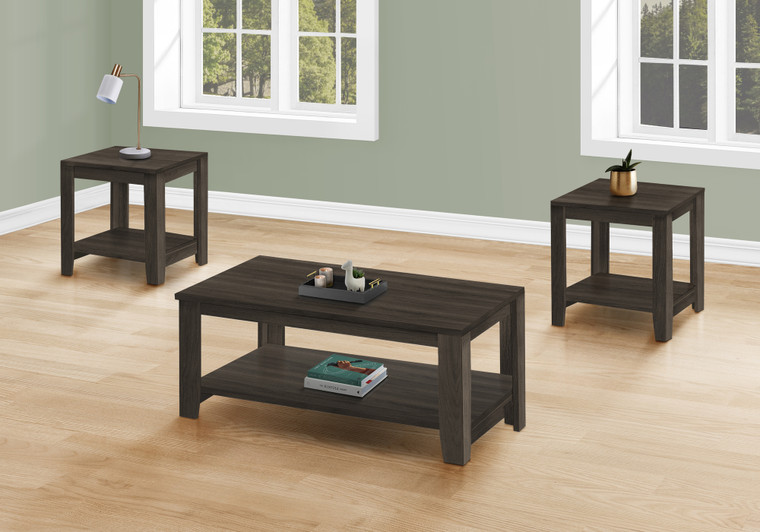 Monarch 3-Piece Transitional Table Set - Brown Laminate I 7883P