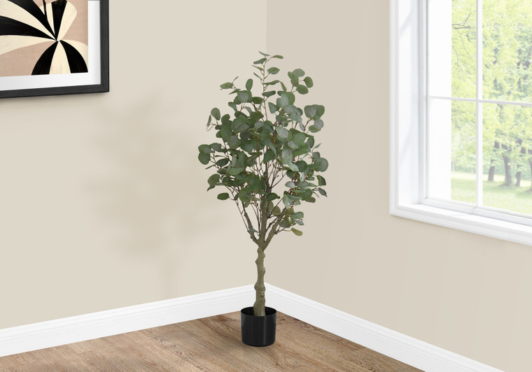 Monarch 46" Tall Decorative Eucalyptus Artificial Plant - Black Pot I 9518