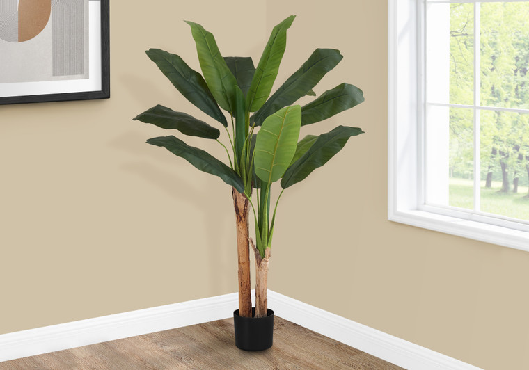 Monarch 55" Tall Banana Tree Artificial Plant - Black Pot I 9568