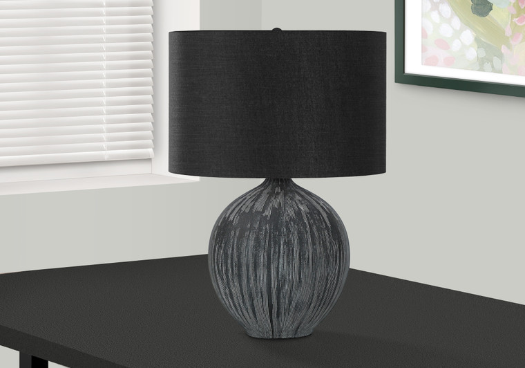 Monarch 23"H Contemporary Black Ceramic Table Lamp - Black Shade I 9618