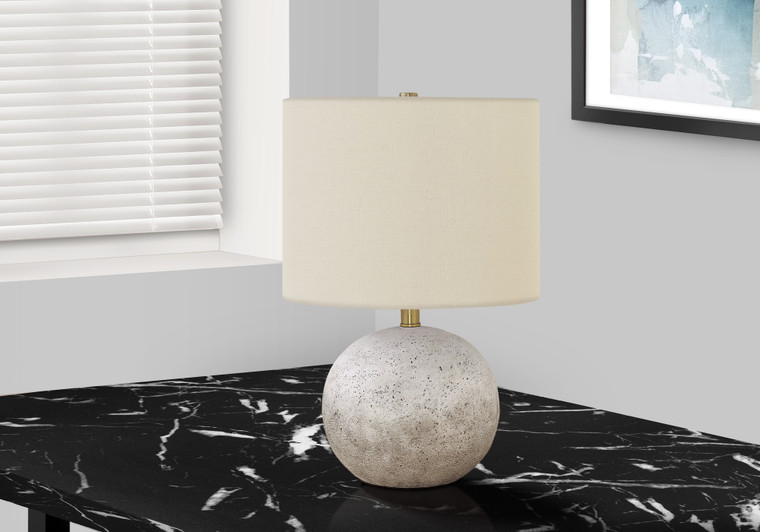 Monarch 20"H Contemporary Grey Concrete Table Lamp - Ivory/Cream Shade I 9717