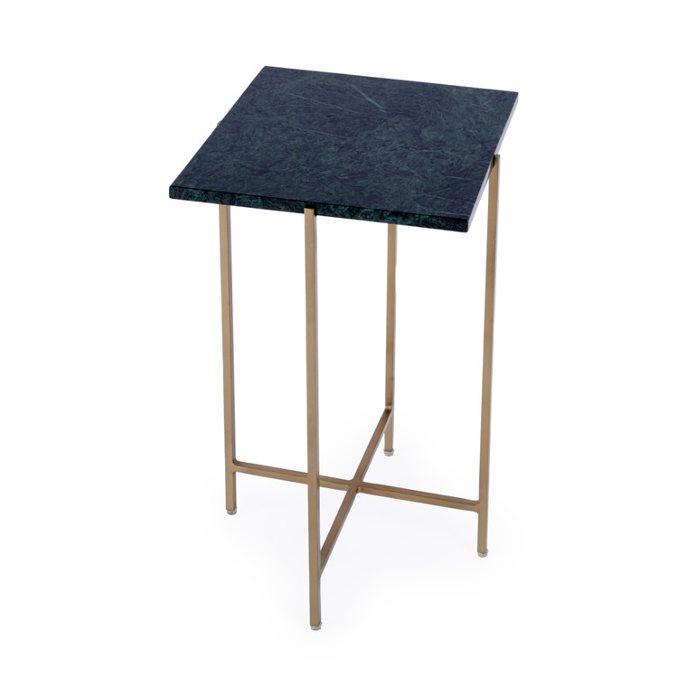 Butler Company Nigella 11.5 In. W Square Marble & Metal Side Table, Green 5246475 "Special"