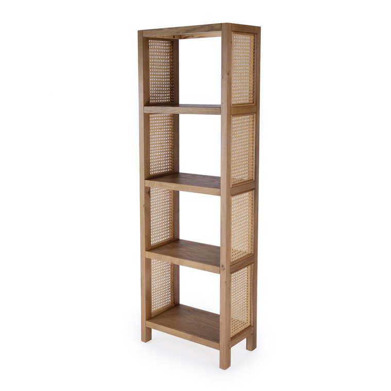 Butler Company Mesa 24 In. W Rectangular 4 Tier Cane/Solid Wood Etagere Bookcase, Natural 9752438 "Special"