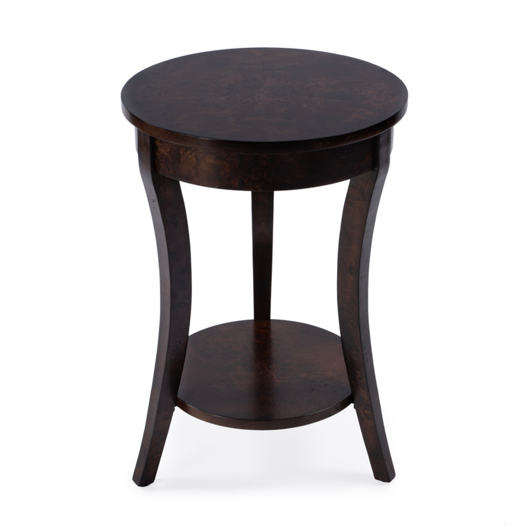 Butler Company Holdin Round 18"W Side Table, Dark Brown 992446 "Special"