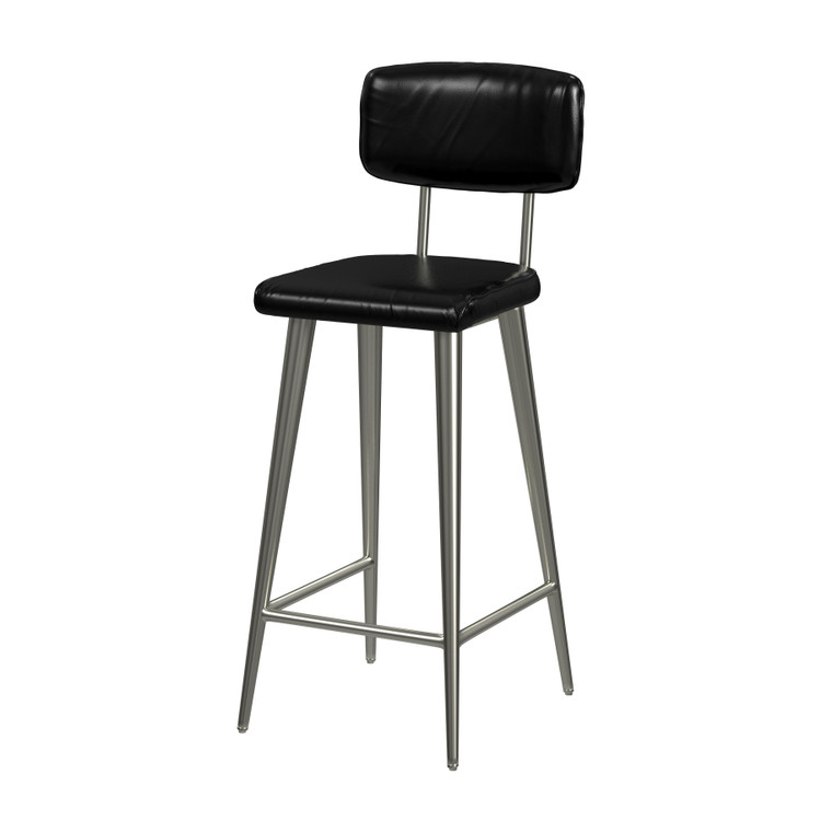 Butler Company Saddle Leather Rectangular 26" Counter Stool, Black 5378034 "Special"