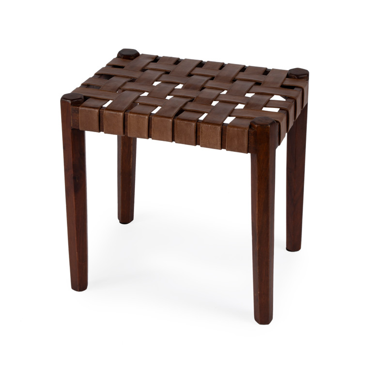 Butler Company Kerry Leather Woven Stool, Dark Brown 5687140 "Special"