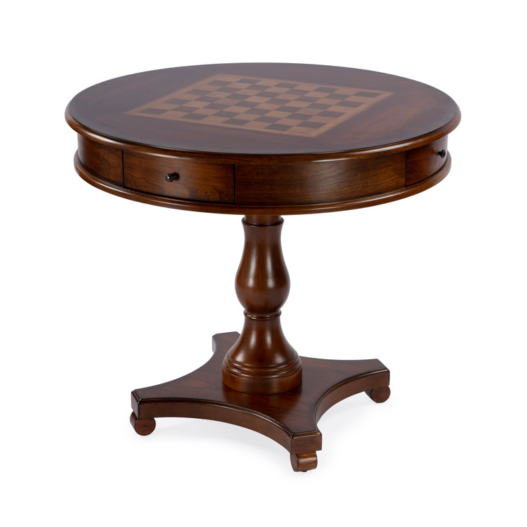 Butler Company Fredrik 34"D Round Game Table, Medium Brown 5718011 "Special"