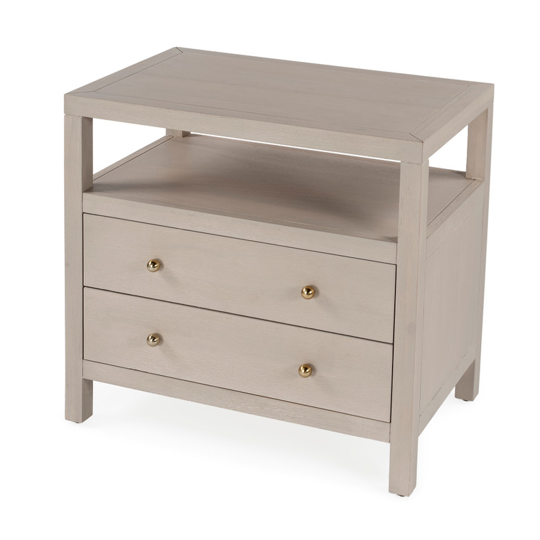 Butler Company Celine 2 Drawer Wide Nightstand, Taupe 5732450 "Special"