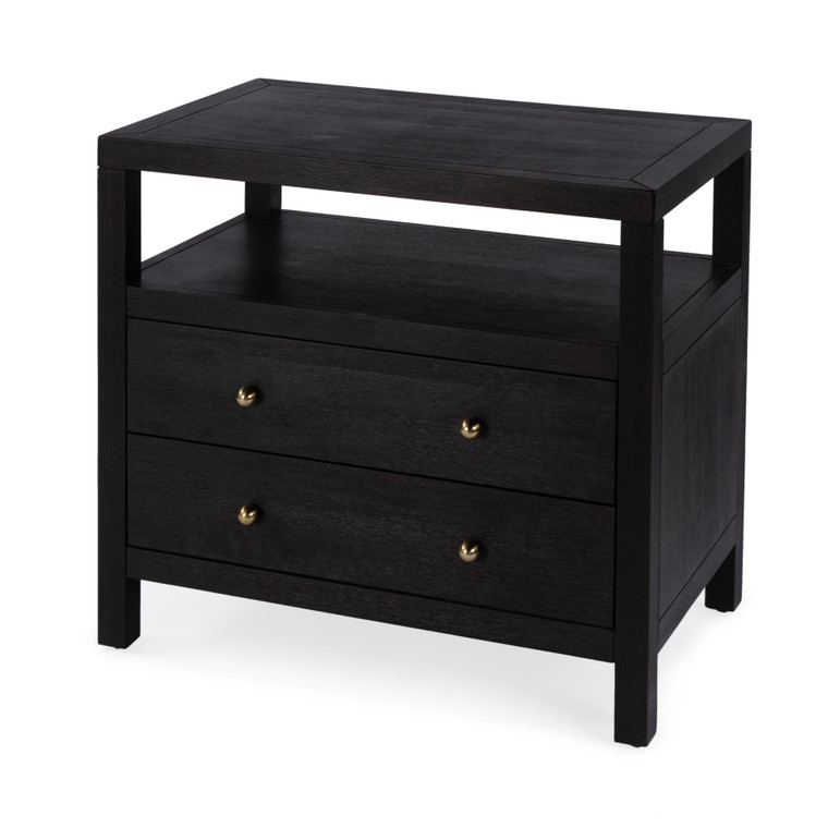 Butler Company Celine 2 Drawer Wide Nightstand, Coffee 5732451 "Special"