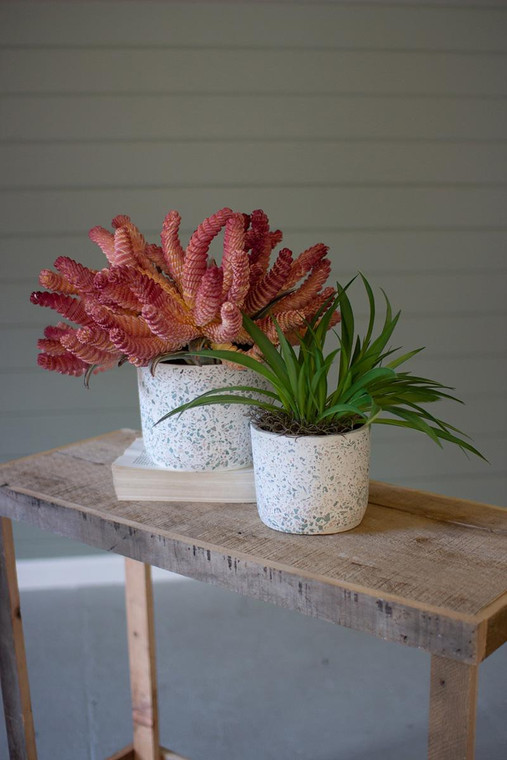 Set Of Two Terrazzo Planters CEPC1015 By Kalalou