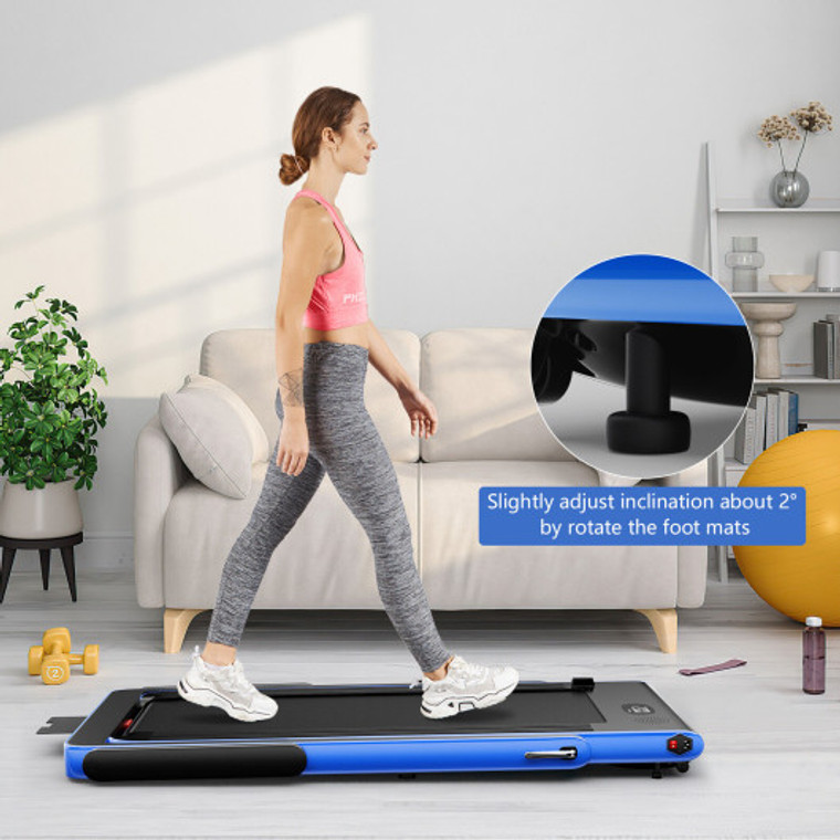 2.25Hp 2 In 1 Folding Treadmill With App Speaker Remote Control-Navy SP37914US-NY