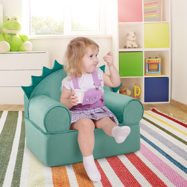 Original Kids Sofa With Armrest And Thick Cushion-Green HY10213GN